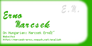 erno marcsek business card